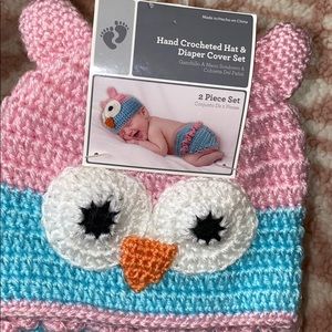 Brand New Hat and Diaper Cover